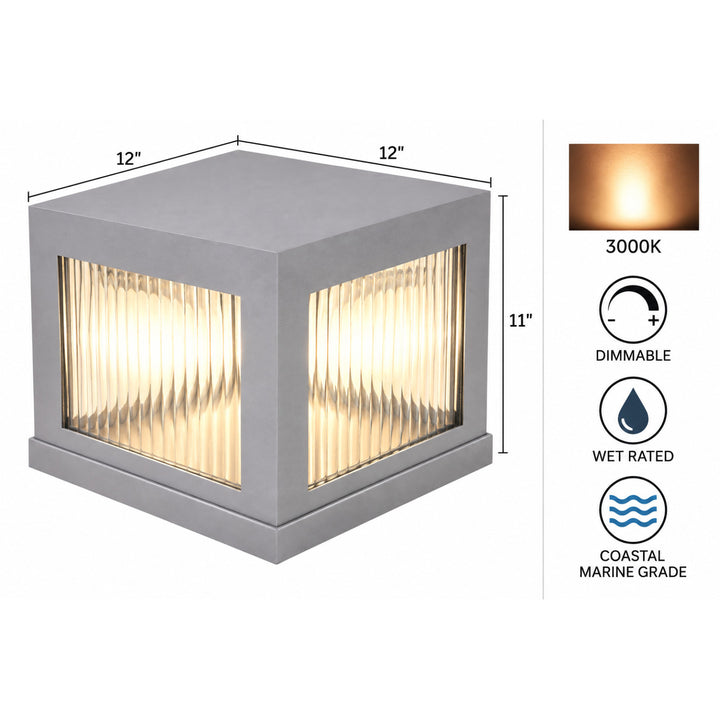 Avenue Outdoor 3000K LED Pillar Mount with Ribbed Glass by Avenue Lighting - view 13