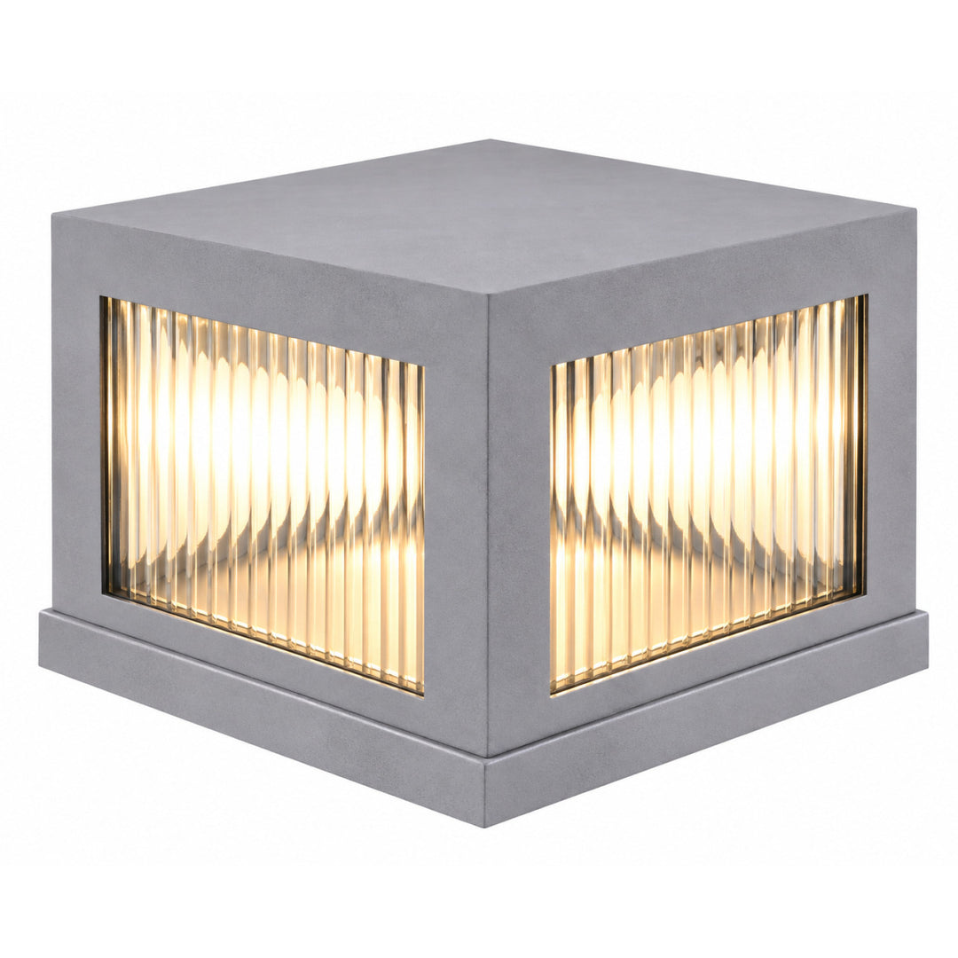 Avenue Outdoor 3000K LED Pillar Mount with Ribbed Glass in Silver by Avenue Lighting