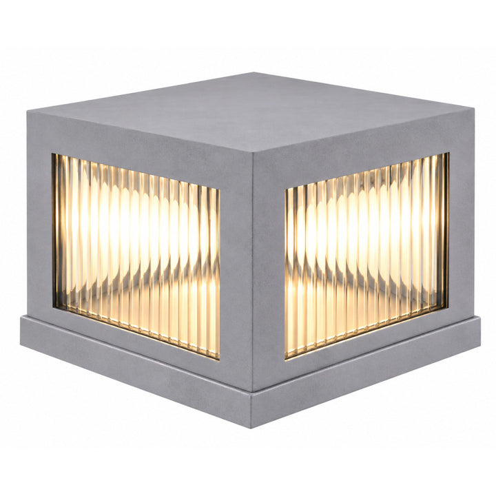 Avenue Outdoor 3000K LED Pillar Mount with Ribbed Glass in Silver by Avenue Lighting