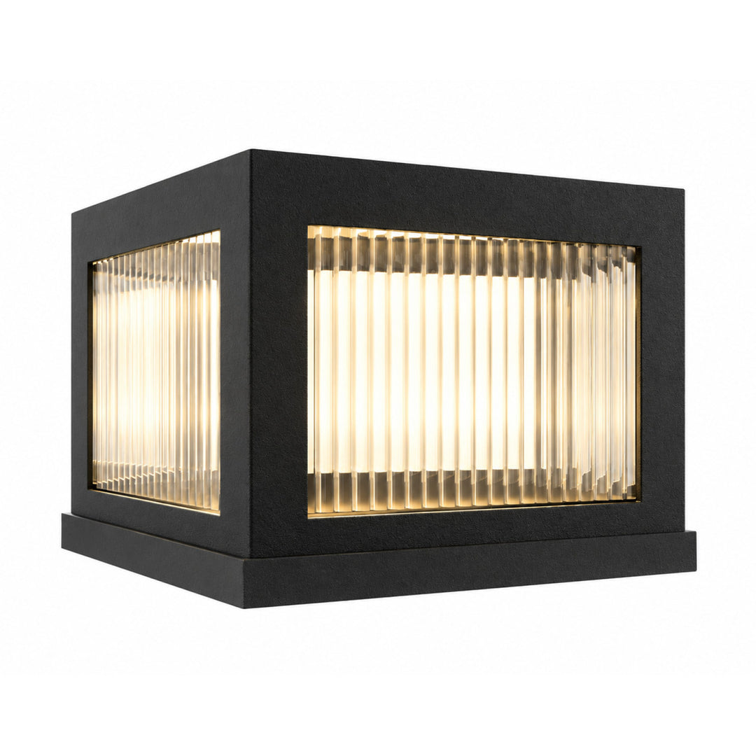 Avenue Outdoor 3000K LED Pillar Mount with Ribbed Glass in Black by Avenue Lighting