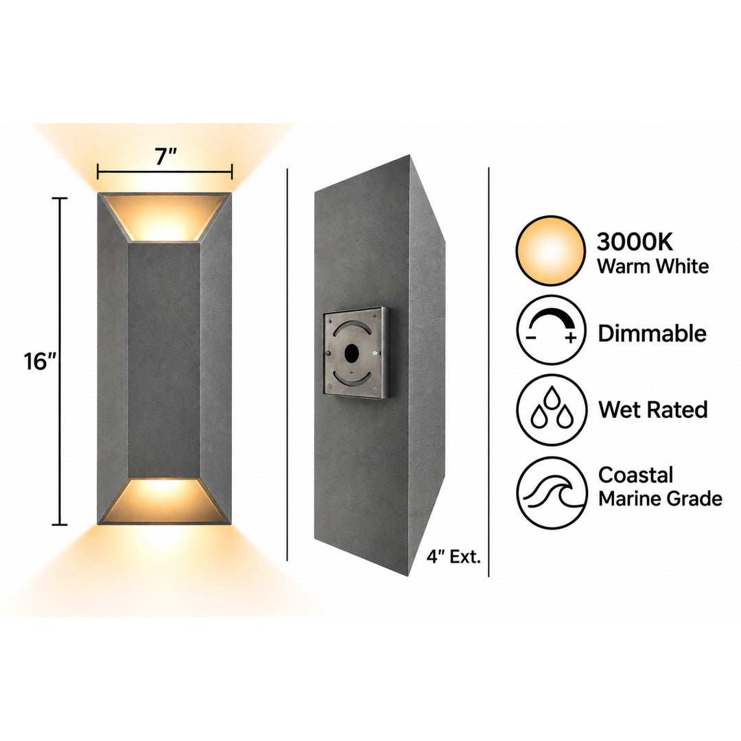 Avenue Outdoor Rectangular 3000K LED Wall Sconce by Avenue Lighting - view 27