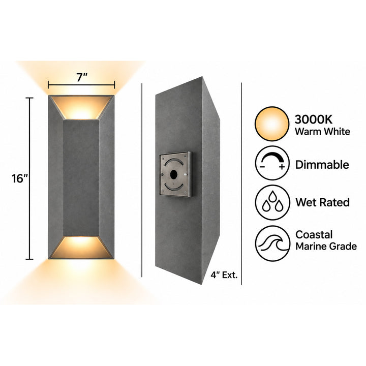Avenue Outdoor Rectangular 3000K LED Wall Sconce by Avenue Lighting - view 27