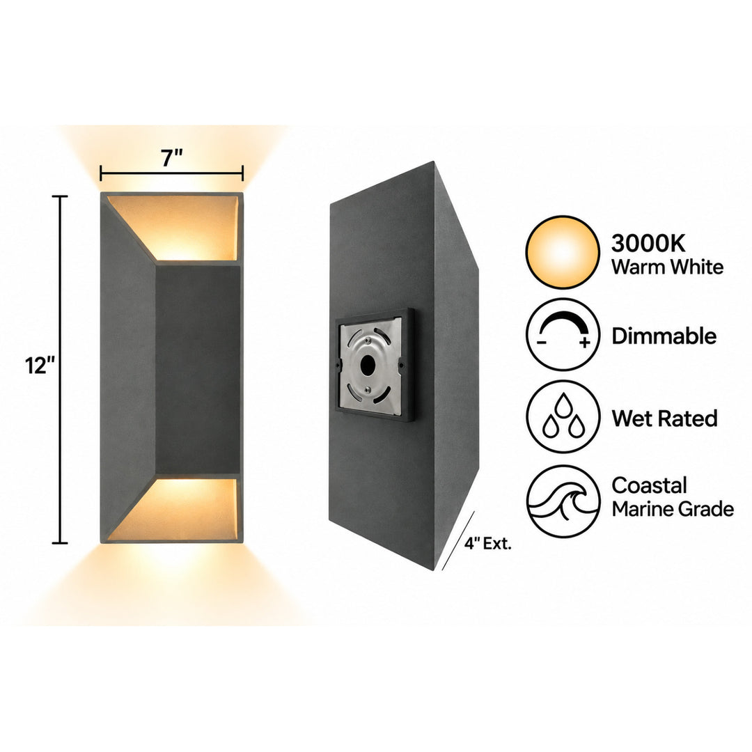 Avenue Outdoor Rectangular 3000K LED Wall Sconce by Avenue Lighting - view 11