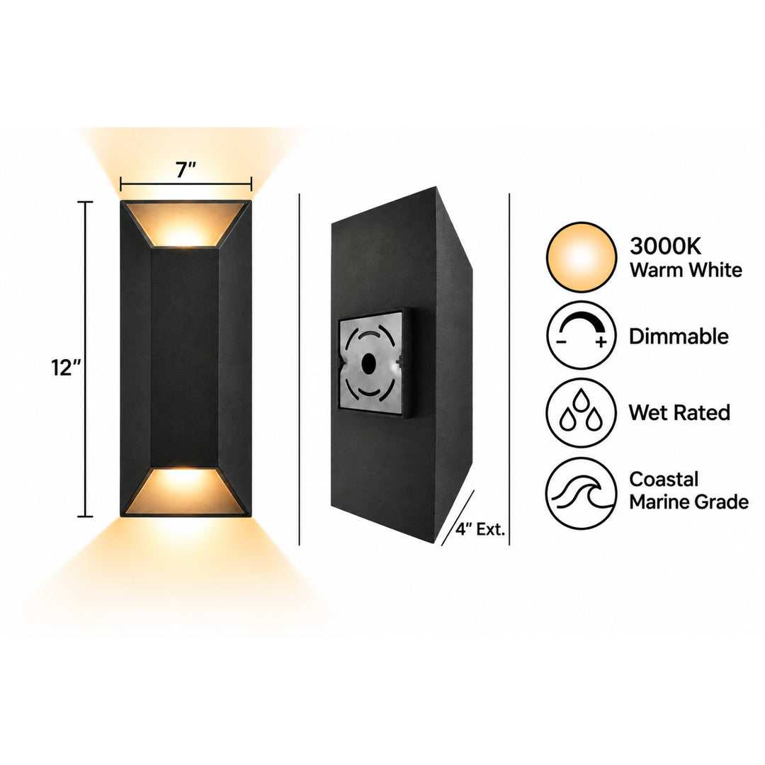 Avenue Outdoor Rectangular 3000K LED Wall Sconce by Avenue Lighting - view 4