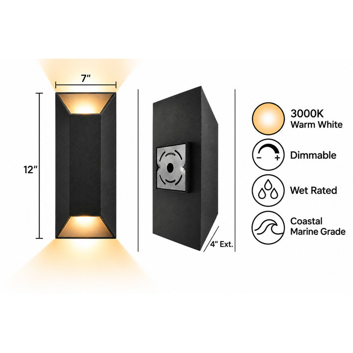 Avenue Outdoor Rectangular 3000K LED Wall Sconce by Avenue Lighting - view 4