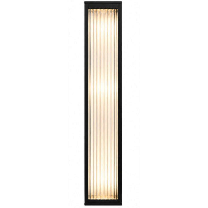 Avenue Outdoor 3000K LED Wall Sconce with Ribbed Glass in Black by Avenue Lighting