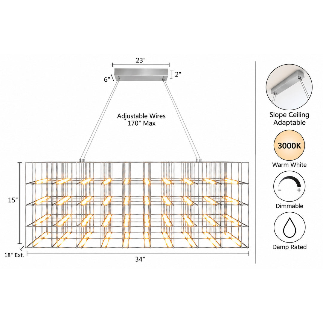 Argyle Linear LED Chandelier by Avenue Lighting - view 5