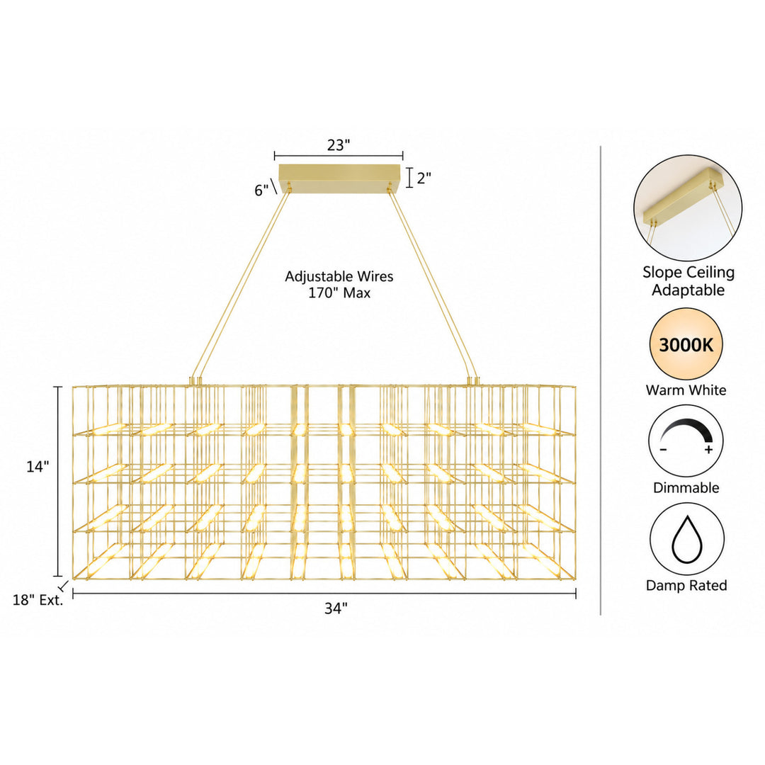 Argyle Linear LED Chandelier by Avenue Lighting - view 13