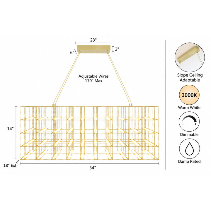 Argyle Linear LED Chandelier by Avenue Lighting - view 13