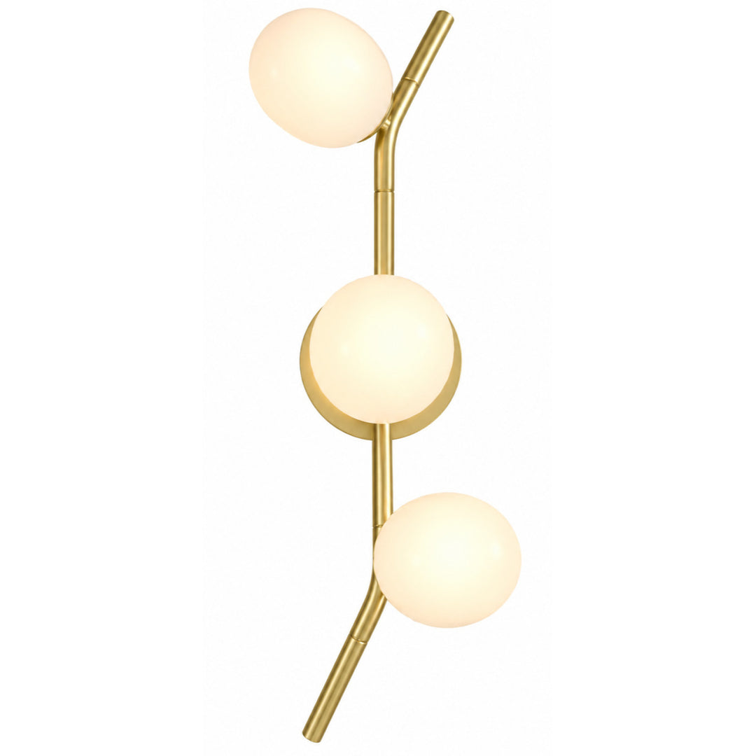 Hampton Wall Sconce in Brushed Brass/White Glass by Avenue Lighting