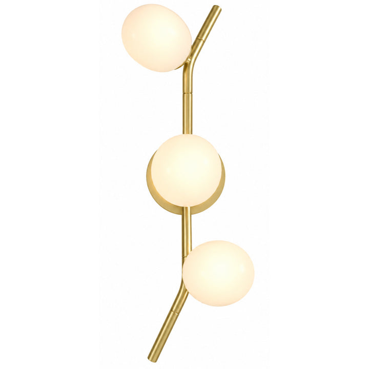 Hampton Wall Sconce in Brushed Brass/White Glass by Avenue Lighting
