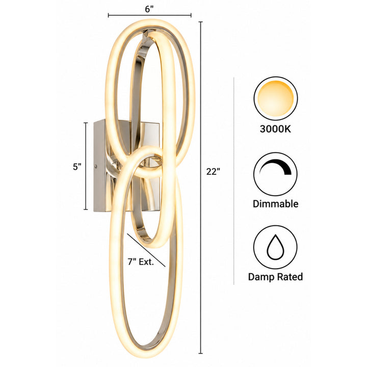 Circa 3-Ring LED Wall Sconce by Avenue Lighting - view 15
