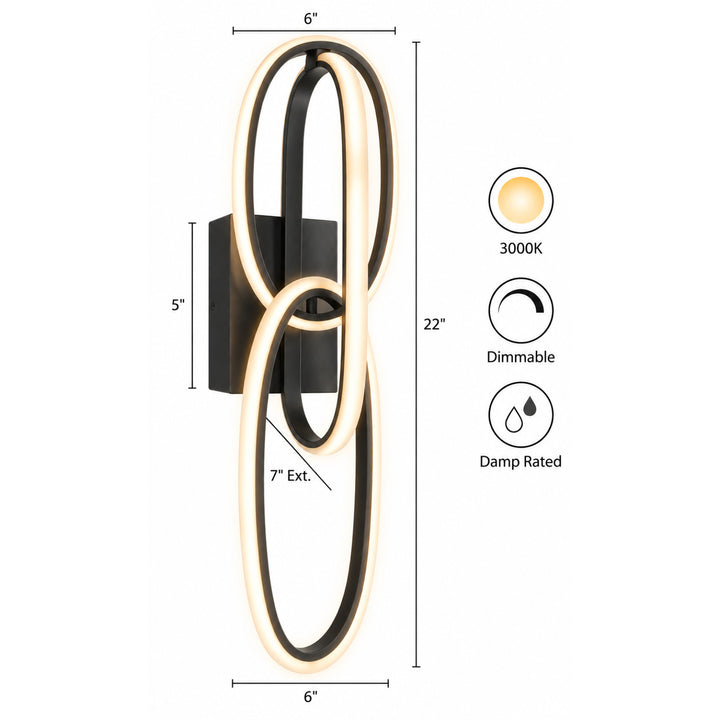 Circa 3-Ring LED Wall Sconce by Avenue Lighting - view 5