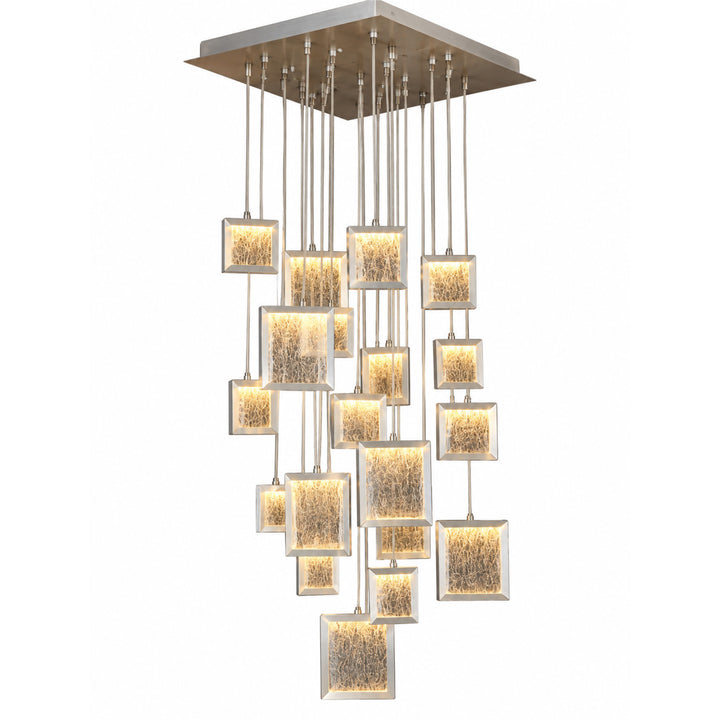 Brentwood LED Chandelier in Brushed Aluminum by Avenue Lighting