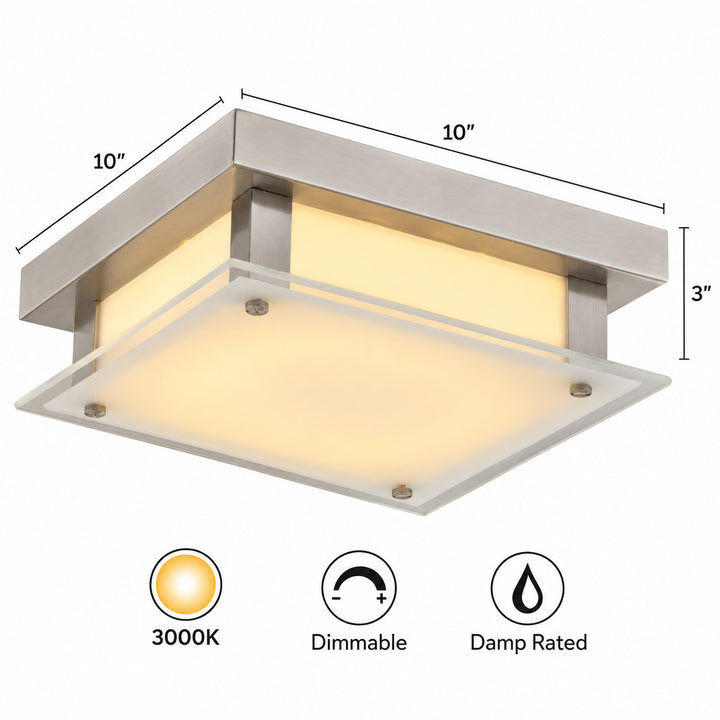 Cermack St. 10"W Square LED Flush Mount