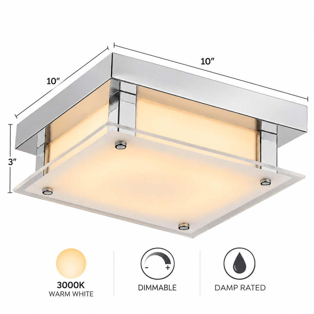 Cermack St. 10"W Square LED Flush Mount