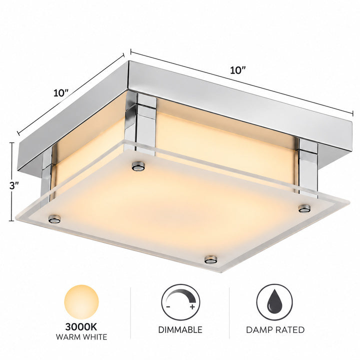 Cermack St. 10"W Square LED Flush Mount