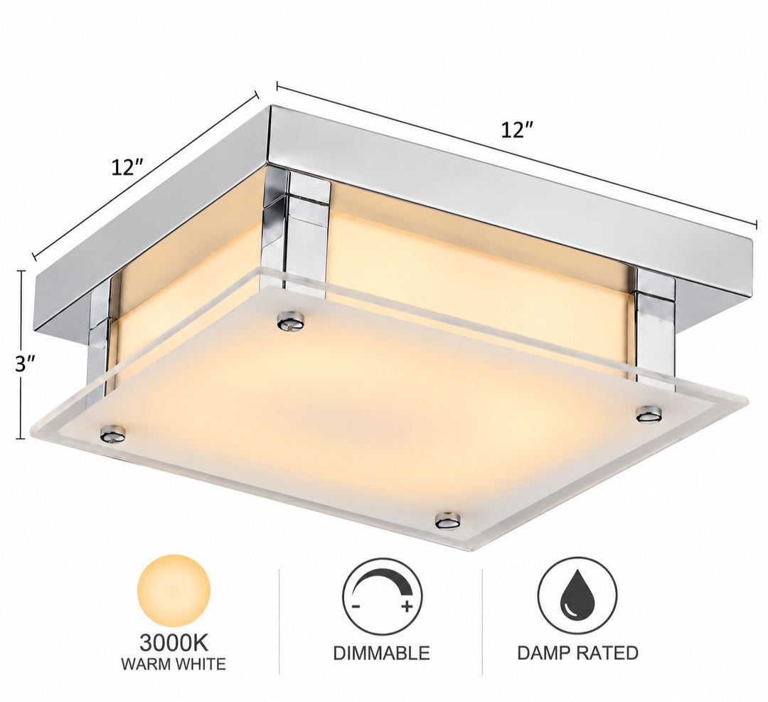 Cermack St. 12"W Square LED Flush Mount