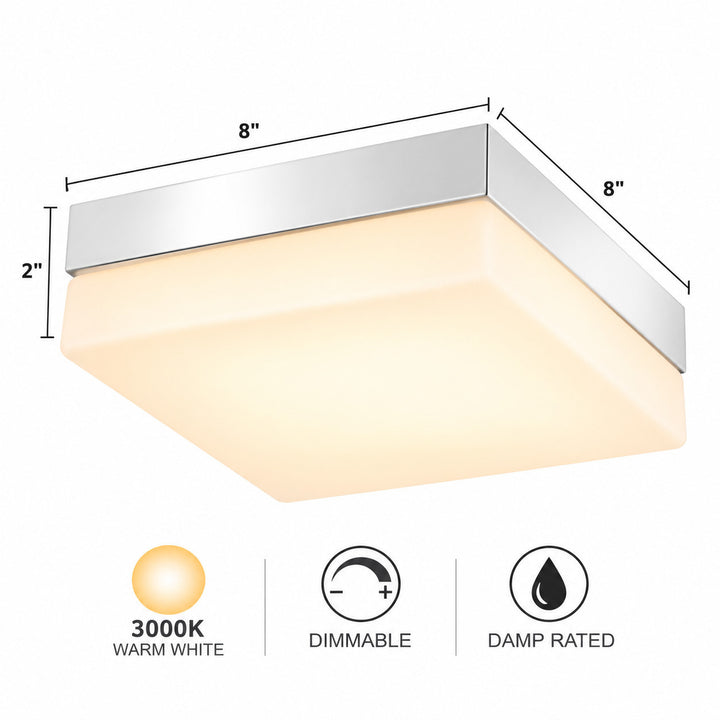 Cermack St. 8"W Square LED Flush Mount