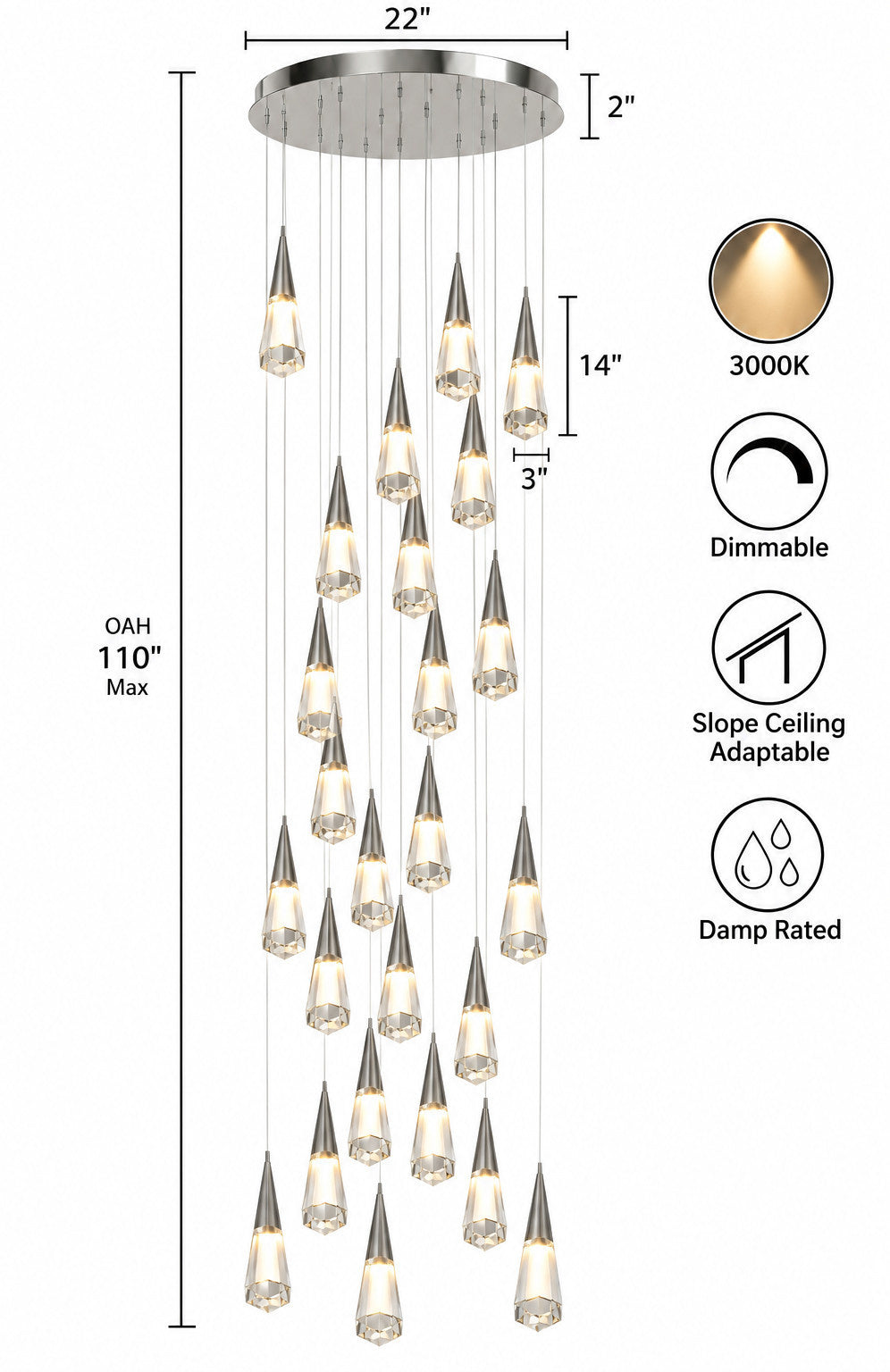 Avalon LED Chandelier by Avenue Lighting - view 13