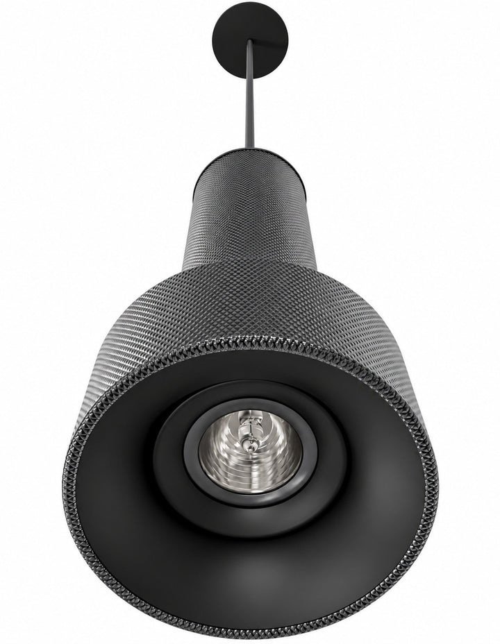 Cicada 10"H LED Pendant, Knurled Dark Grey