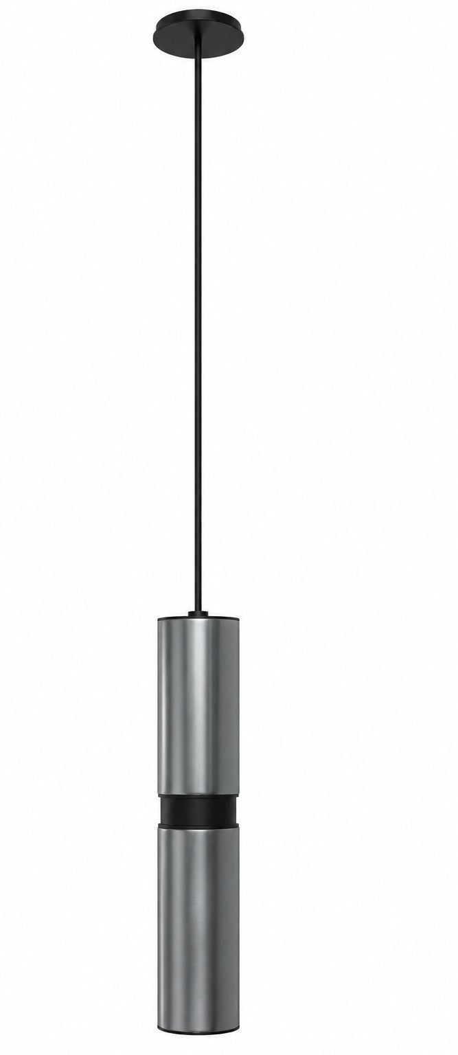 Cicada 10"H LED Pendant, Knurled Dark Grey and Black