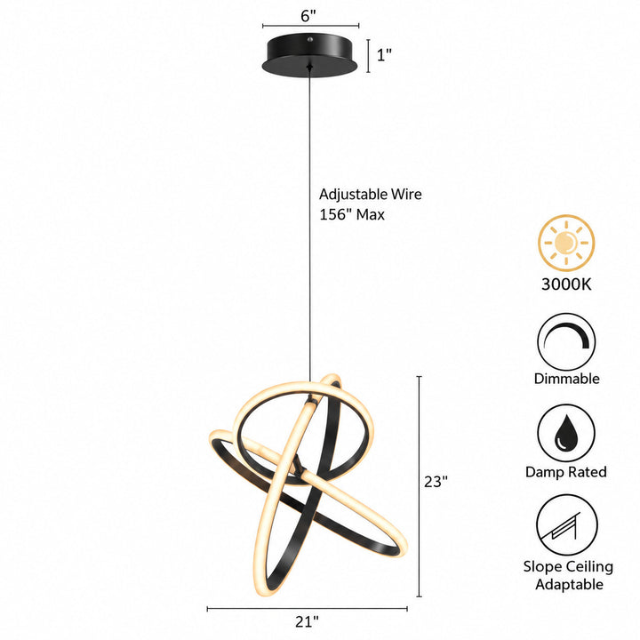 Circa 3-Ring LED Pendant by Avenue Lighting - view 19