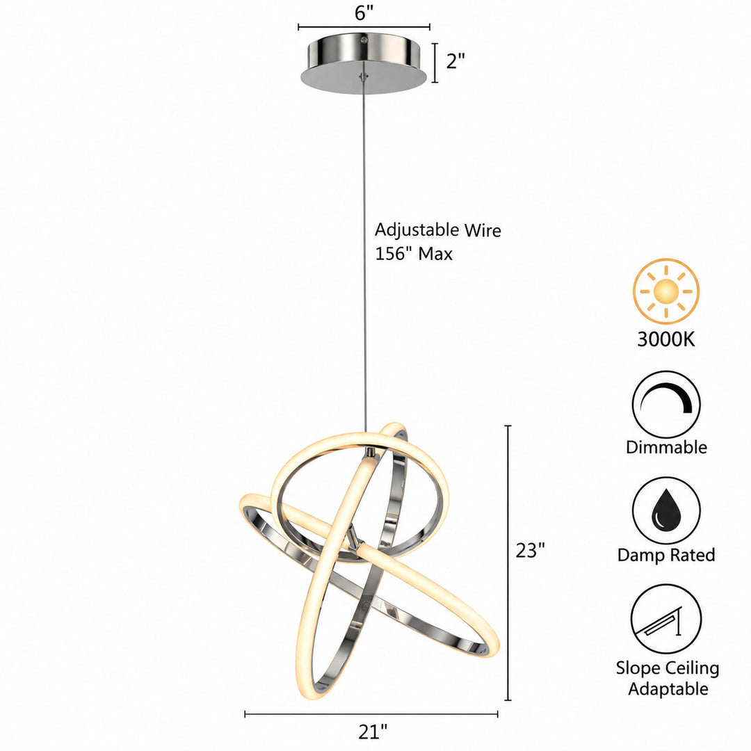 Circa 3-Ring LED Pendant by Avenue Lighting - view 28