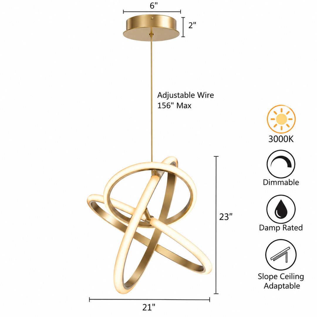 Circa 3-Ring LED Pendant by Avenue Lighting - view 35