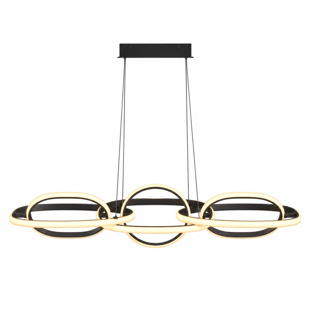 Circa 6-Ring LED Pendant in Black by Avenue Lighting