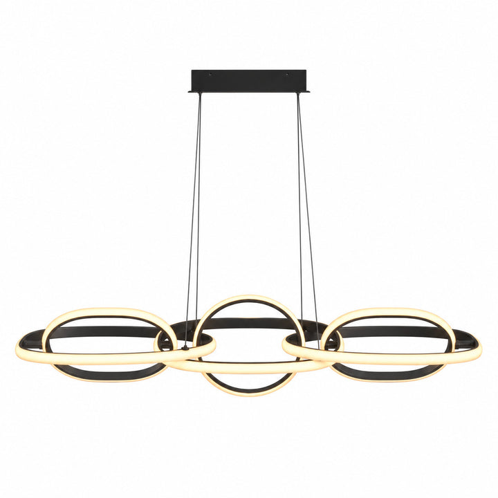 Circa 6-Ring LED Pendant in Black by Avenue Lighting