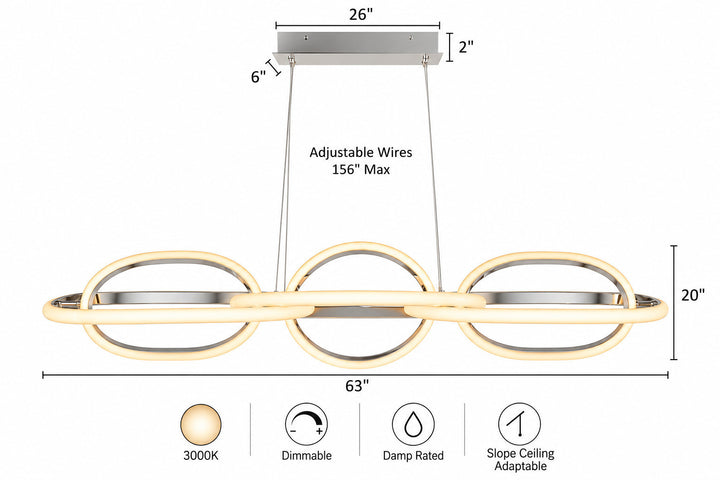 Circa 6-Ring LED Pendant by Avenue Lighting - view 14