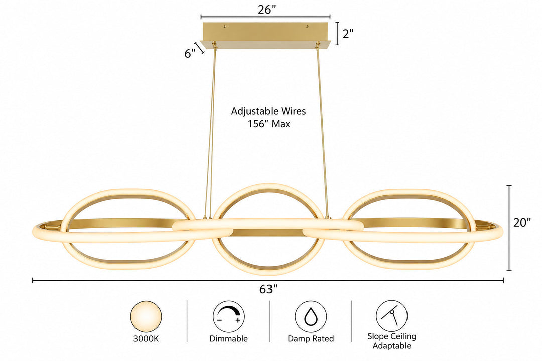 Circa 6-Ring LED Pendant by Avenue Lighting - view 22