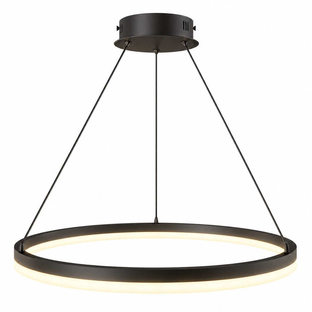 Circa LED Ring Pendant in Black by Avenue Lighting