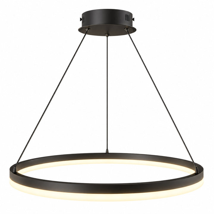 Circa LED Ring Pendant in Black by Avenue Lighting