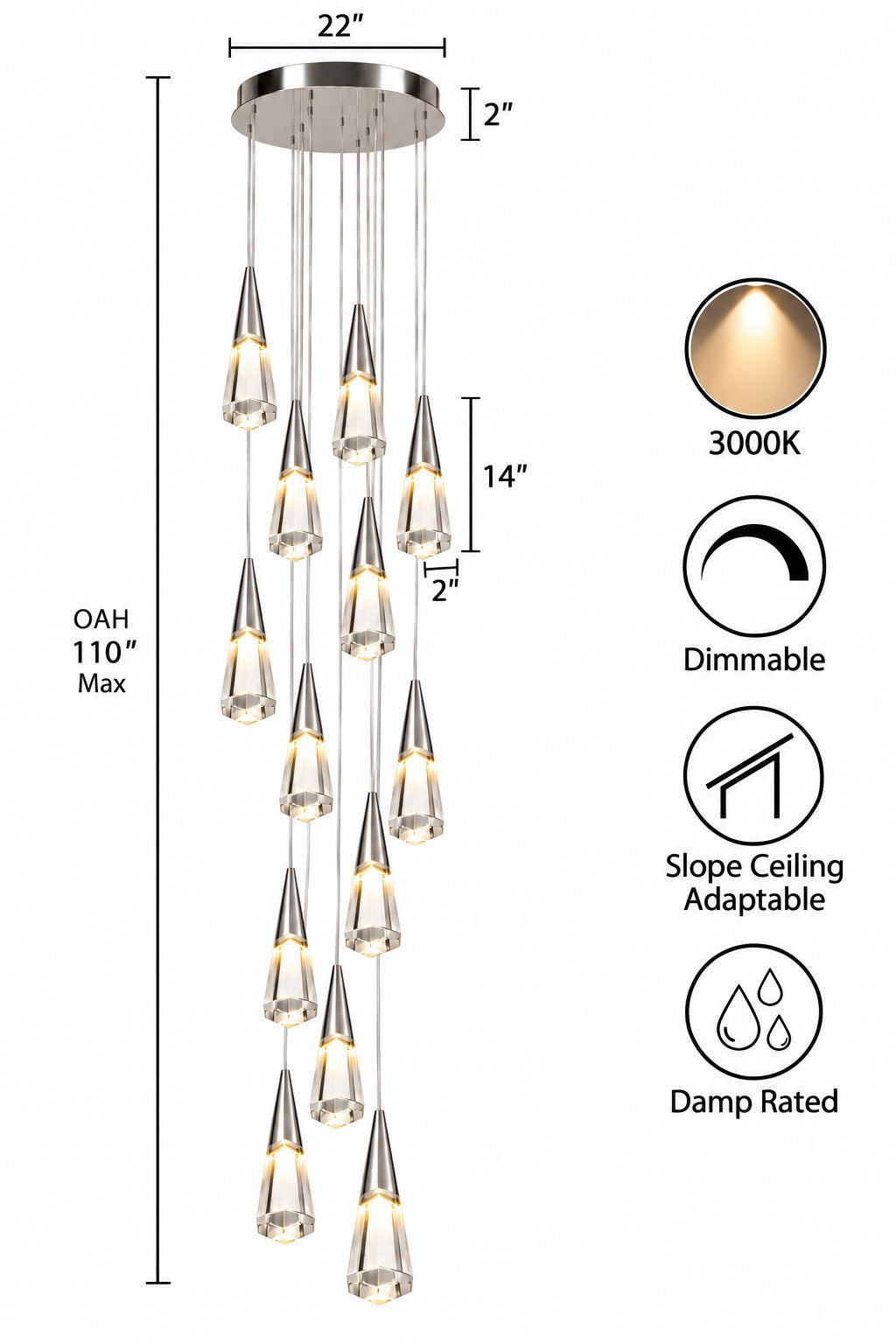 Avalon LED Chandelier by Avenue Lighting - view 5