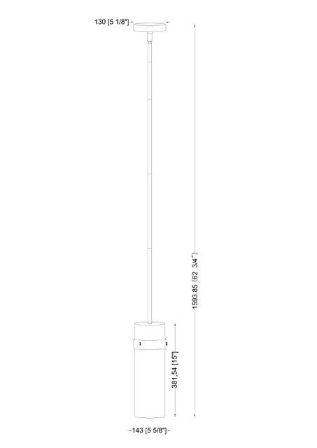 Fontaine - 1 Light Pendant (7002P5-ROD)