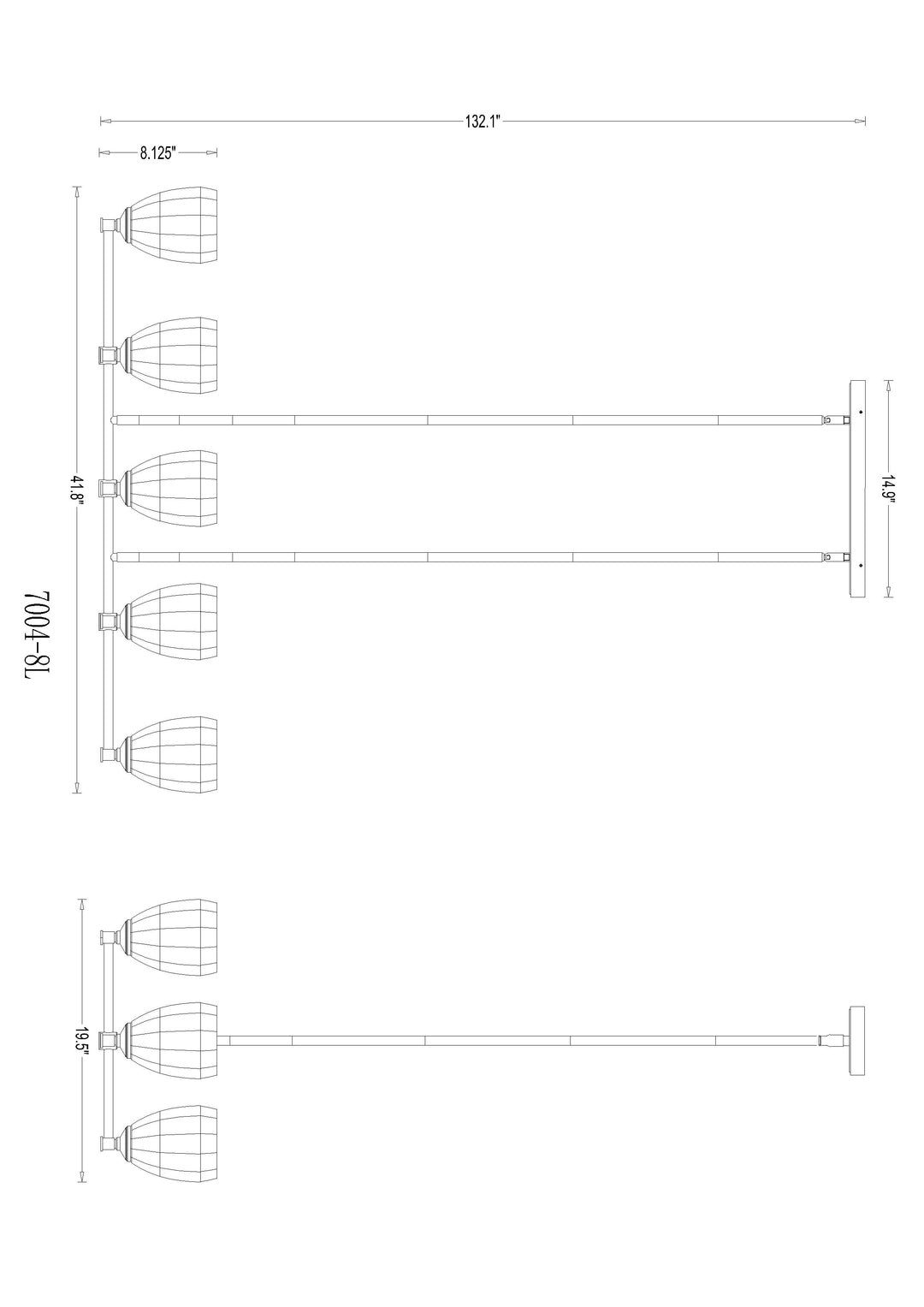 Oren - 8 Light Linear Chandelier