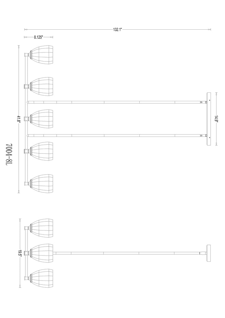 Oren - 8 Light Linear Chandelier