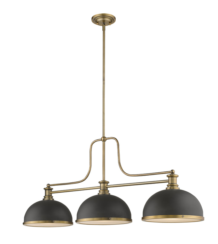 Melange - 3 Light Billiard Light (725-3HBR-D12BRZ+HBR)