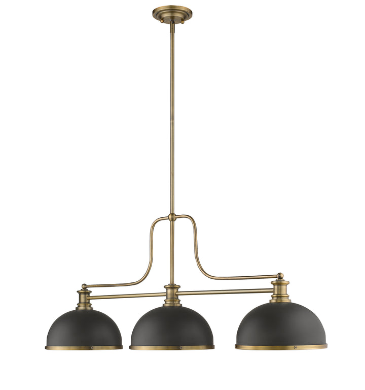 Melange - 3 Light Billiard Light (725-3HBR-D12BRZ+HBR)