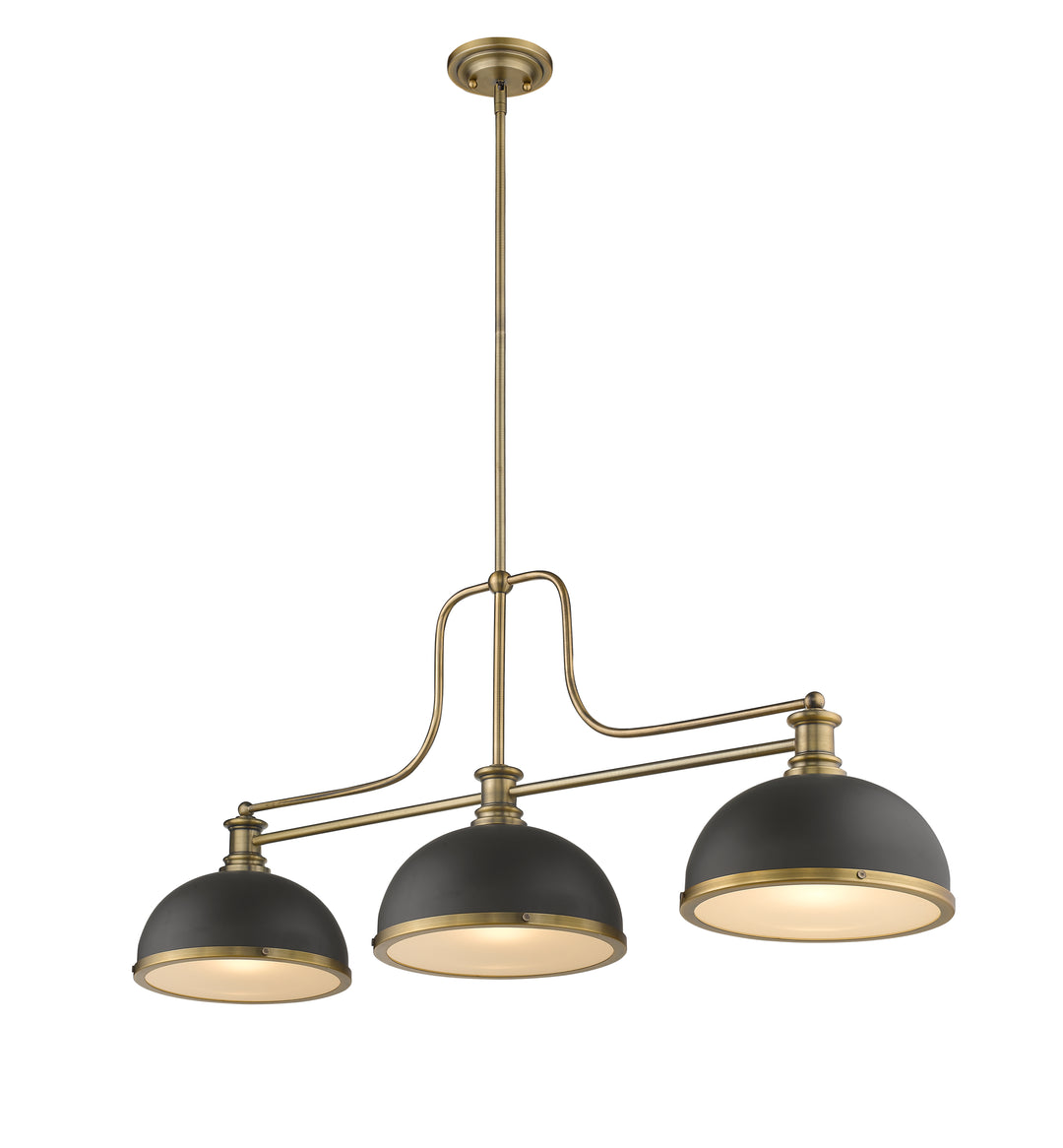 Melange - 3 Light Billiard Light (725-3HBR-D12BRZ+HBR)