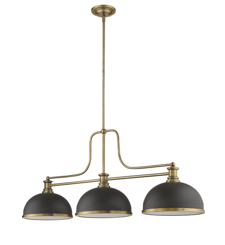 Melange - 3 Light Billiard Light (725-3HBR-D12BRZ+HBR)