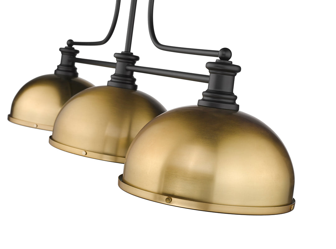 Melange - 3 Light Billiard Light (725-3MB-D12HBR)