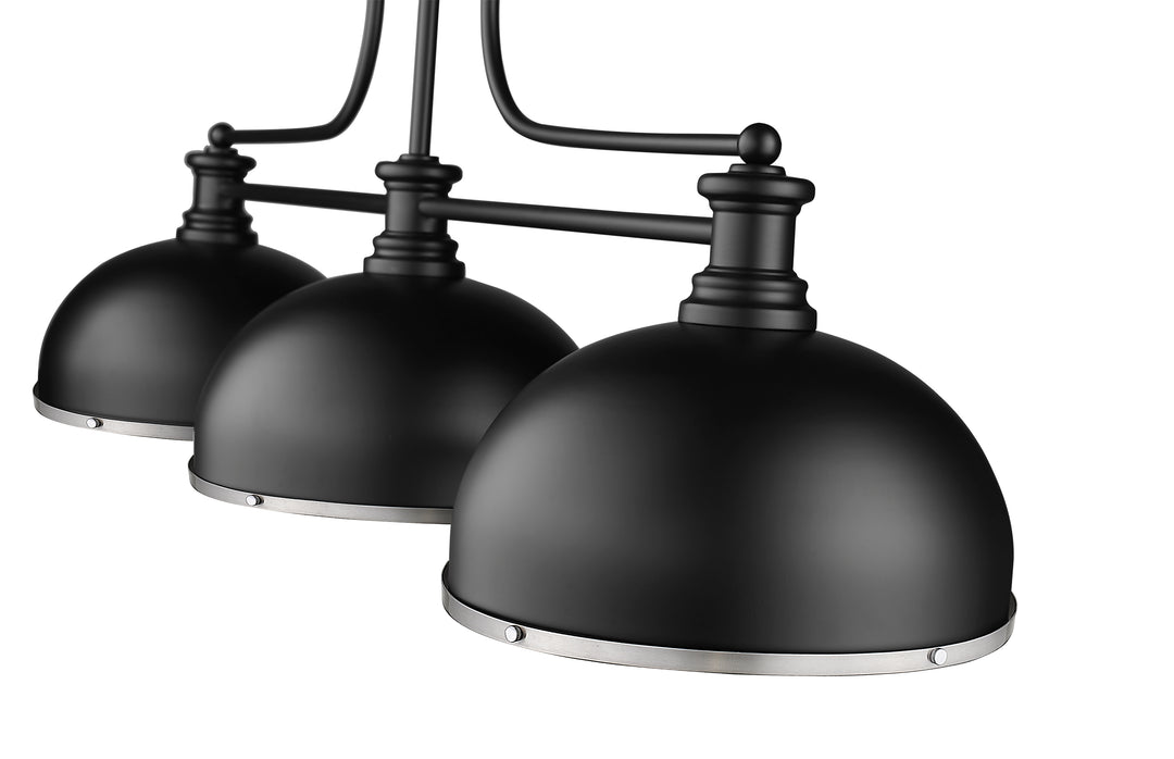 Melange - 3 Light Billiard Light (725-3MB-D12MB+BN)