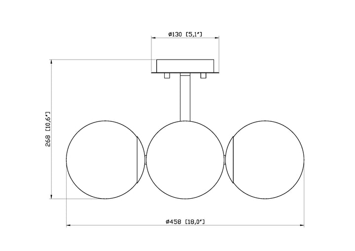 Midnetic - 4 Light Semi-Flush Mount