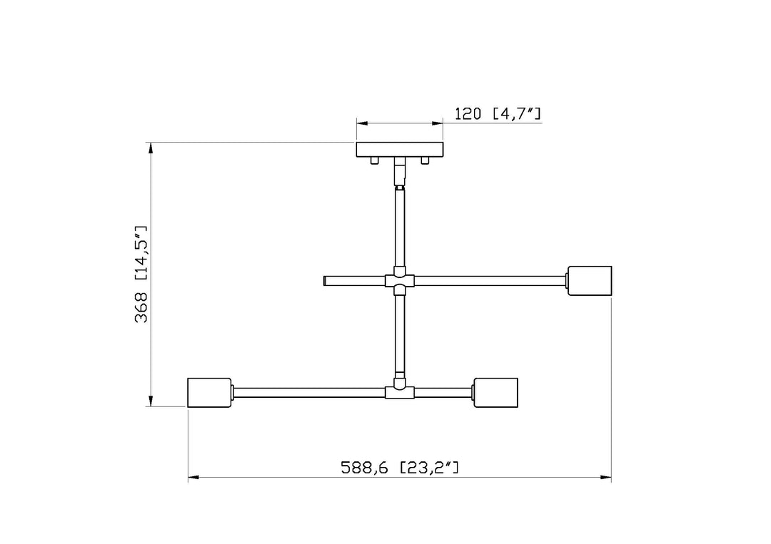 Modernist - 3 Light Semi-Flush Mount