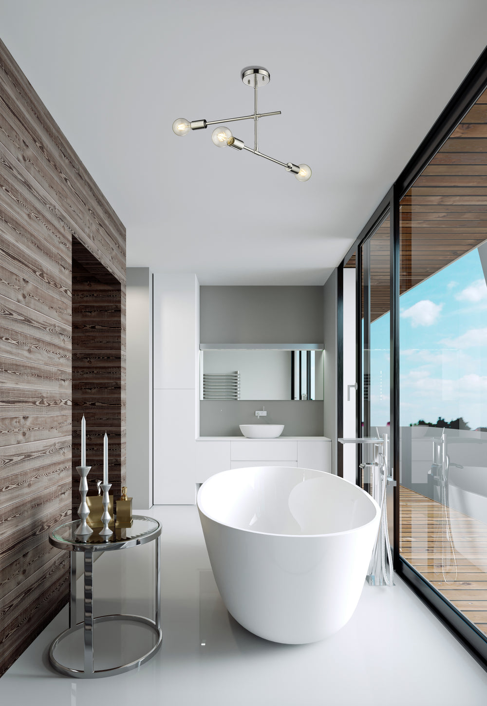 Modernist - 3 Light Semi-Flush Mount