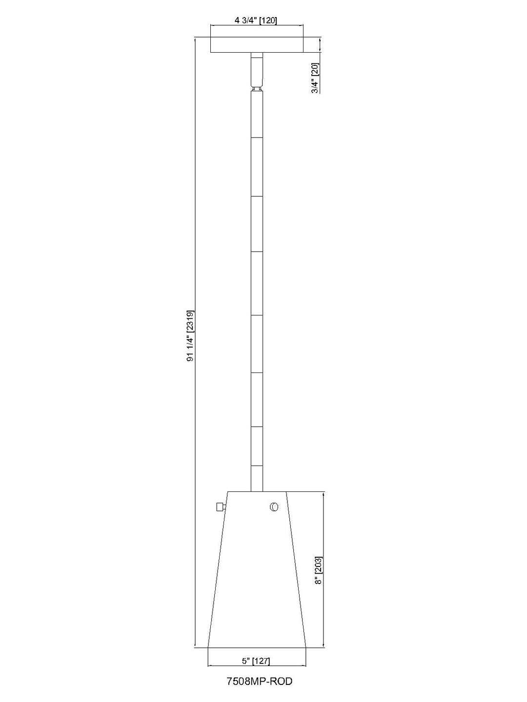 Kira - 1 Light Pendant (7508MP-ROD)