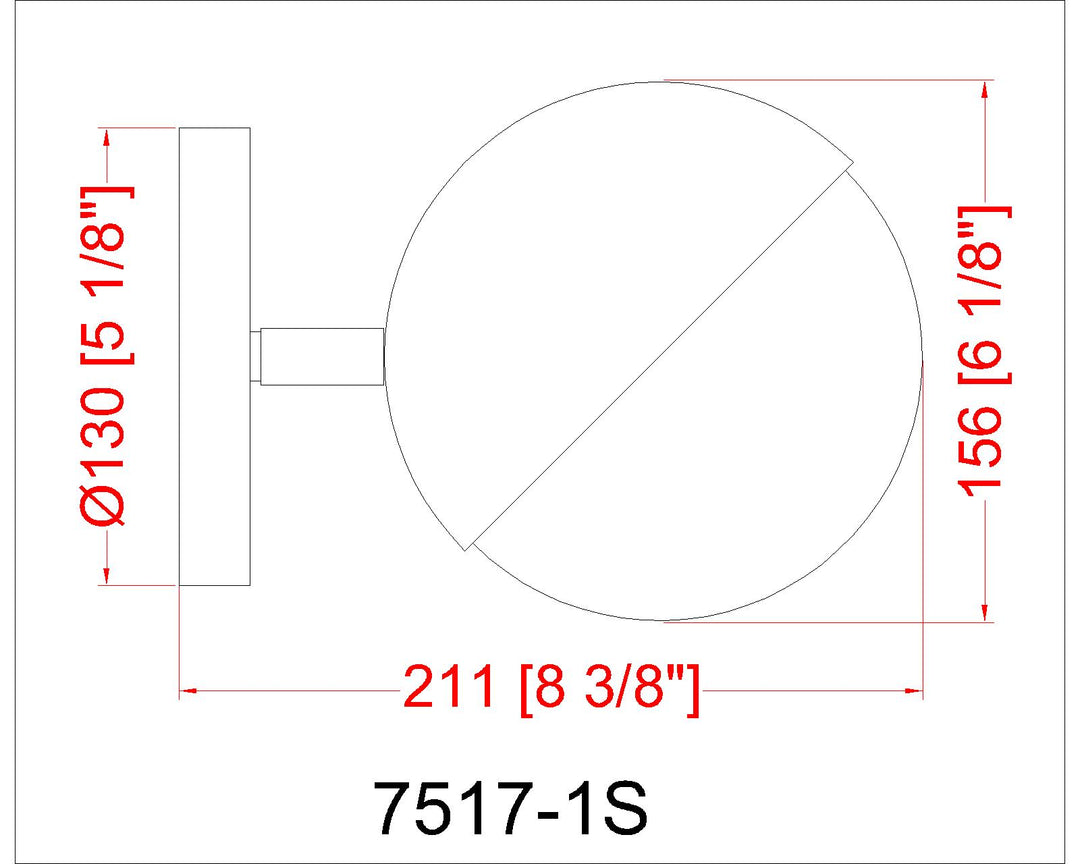 Realm Sphere - 1 Light Wall Sconce